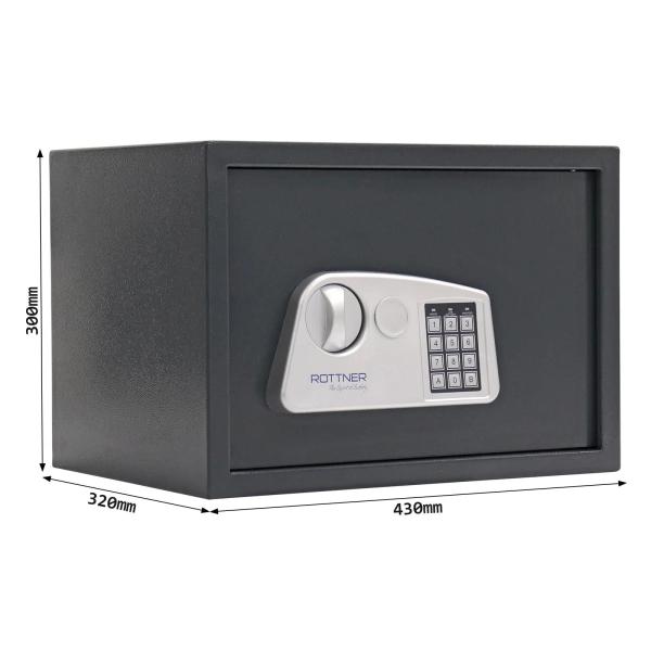 Rottner Möbeltresor Jupiter 4 Elektronikschloss anthrazit T06454